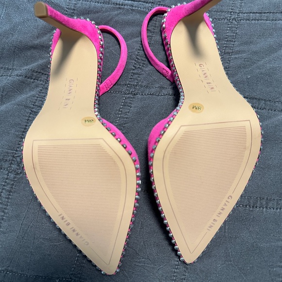 Gianni Bini Fuchsia Heels with Rhinestone Trim - Picture 4 of 4